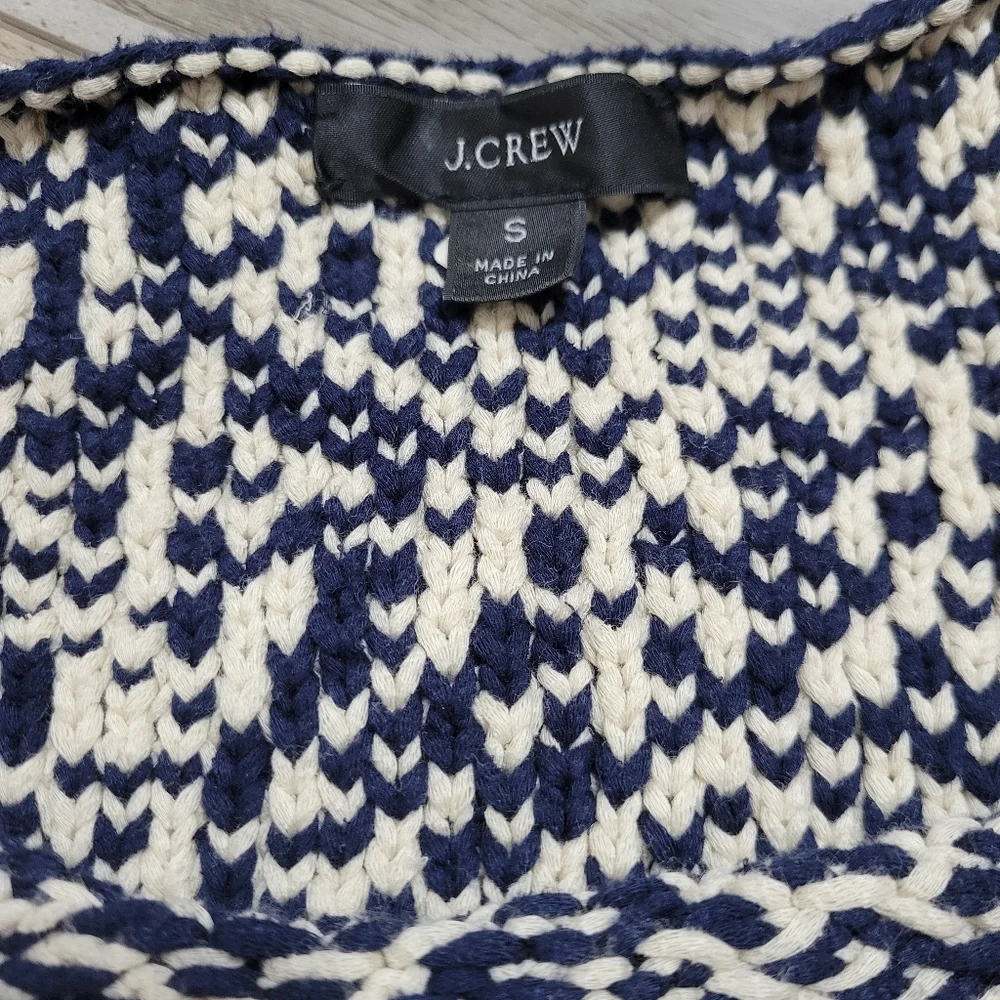 J Crew Navy Pebble Relaxed Wideneck Sweater Size Small